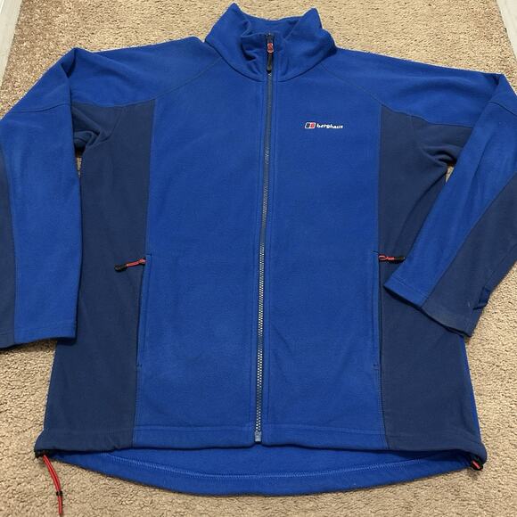 Berghaus Men's Blue Fleece Jacket Medium Stand-Up Collar Full Zip - Picture 1 of 8